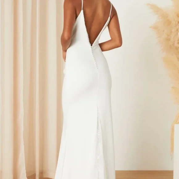 chinese dress ladies Zoya Tie-Up Back Lace Maxi Dress White main image 1